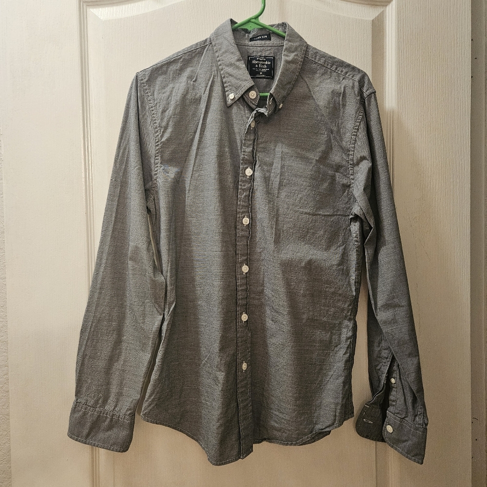 Stretch ABERCROMBIE & FITCH super slim men's size M Medium dress shirt